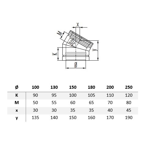 Bogen 30° - doppelwandig - Schiedel Metaloterm MF