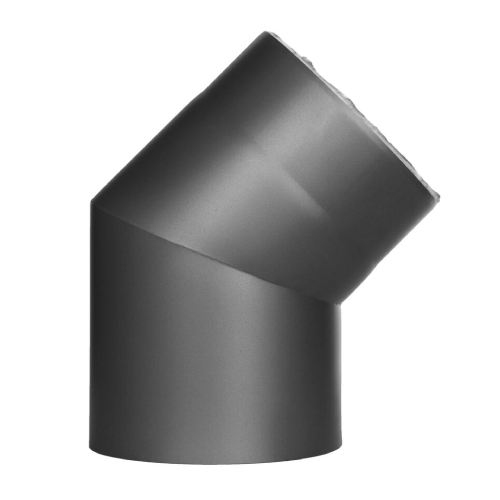 Ofenrohr - doppelwandig - Winkel 45° ohne Tür gussgrau - Tecnovis TEC-Protect