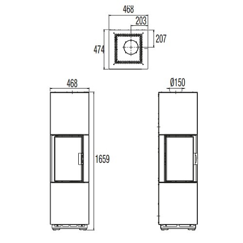 Kaminbausatz Austroflamm Minh 38 5kW Drehtür