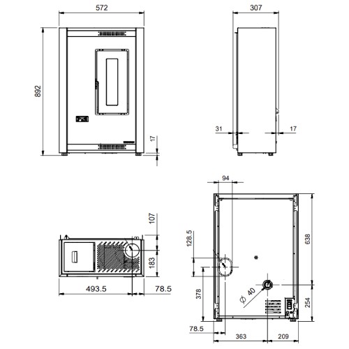 La Nordica Extraflame Luisella Pelletofen 4,4 kW