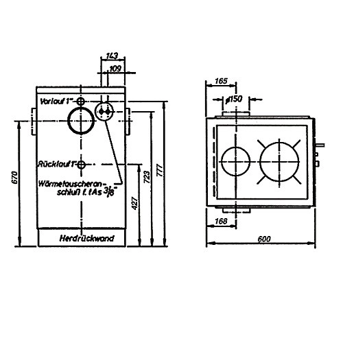 Wamsler K 158 CL Holzherd 22 kW wasserführend