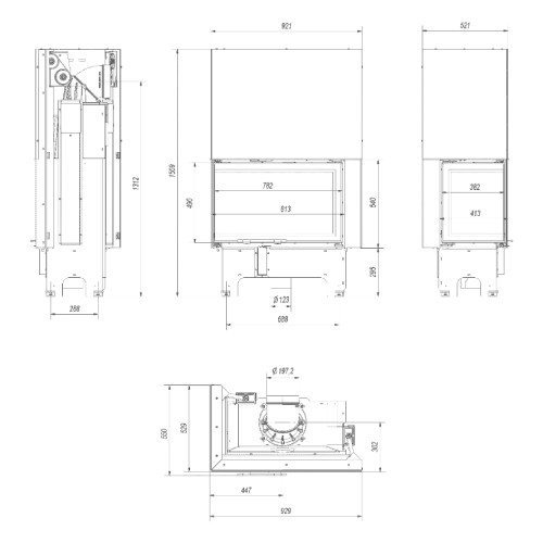 Kratki VNL 810/410 Kamineinsatz 14 kW
