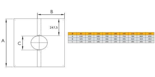 Abdeckblende 0° - 30°, zweiteilig - Schiedel ICS