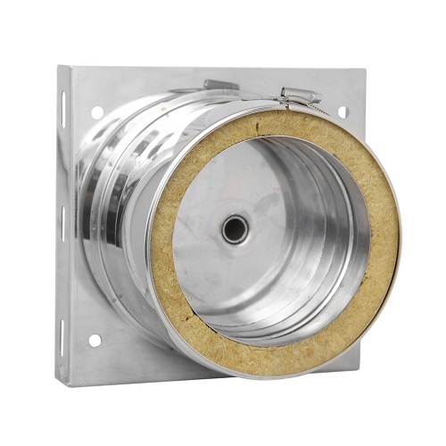 Grundplatte mit Kondensatablauf unten und 1/2“ Nippel - doppelwandig - TEC-DW-Standard