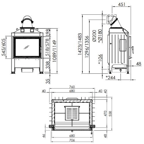 Spartherm Varia 1V Kamineinsatz 11 kW Drehtür