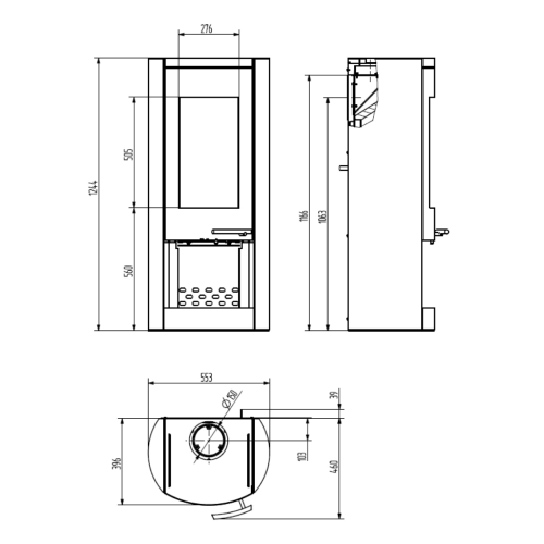 Wamsler Myra-H Kaminofen 8 kW