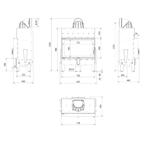 Kratki Floki M Kamineinsatz 10 kW