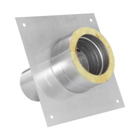 Grundplatte für Kaminerhöhung mit rundem Einschub, l=220 mm - doppelwandig - Tecnovis TEC-DW-Design