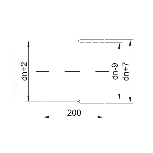 Wandfutter L=200 mm - einwandig - Reuter EW-BLUE