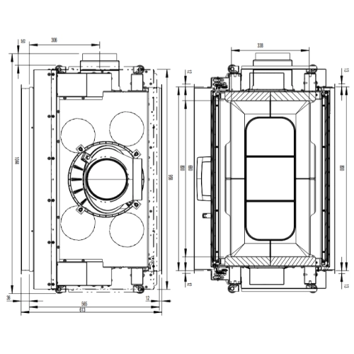 Austroflamm 80x64S 2.0 Kamineinsatz 10 kW Schiebetür, Durchsicht