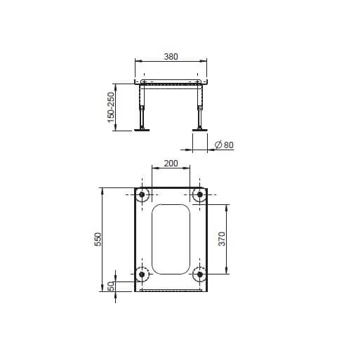 Leda - Traglager T2 für DIAMANT H10 / JUWEL H1 / RUBIN K18 Kaminzubehör