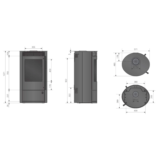 Oranier Arktis 7 | 2.0 pureBLACK Kaminofen 7 kW