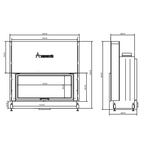 Kamineinsatz A Caminetti Flat 120 x 50 21 kW