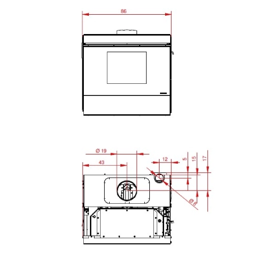 Palazzetti Ecofire Idro V24 Pellet Kamineinsatz 23,8 kW mit Raumluftgebläse