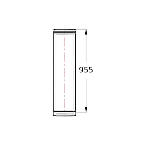 Rohrelement 1000 mm - doppelwandig - Schiedel ICS