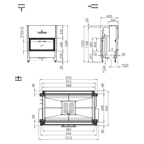 Spartherm Varia A-FDh Kamineinsatz 10,4 kW Schiebetür