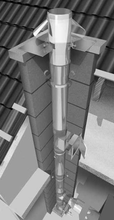 Edelstahlschornstein Bausatz Ø 200 mm - einwandig - Raab EW-FU