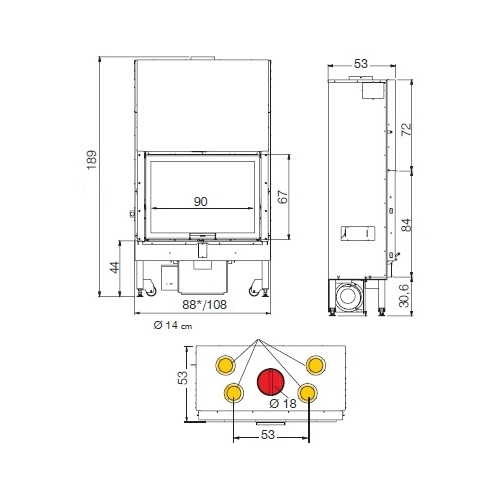 Edilkamin Blokk 90 Kamineinsatz 17,6 kW