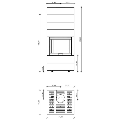 Neocube P30 Black & White Edition Kaminbausatz 10 kW