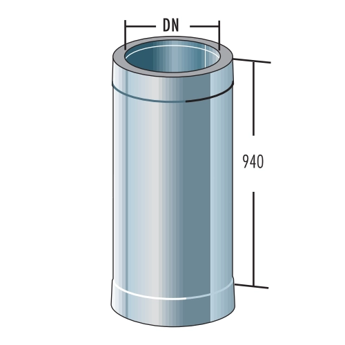 Rohrelement 1000 mm - doppelwandig - Raab DW-Alkon