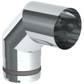 Pelletofenrohr - Winkel 90° starr - unlackiert - Tecnovis TEC-Pellet