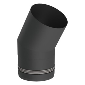 Pelletofenrohr - Winkel 30° starr - schwarz lackiert - Tecnovis TEC-Pellet