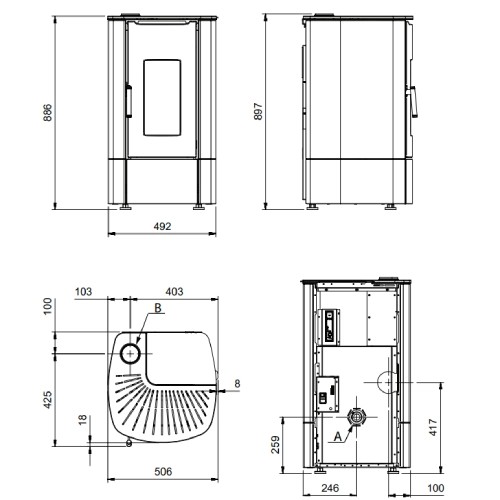 La Nordica Extraflame Angy Top Pelletofen 7 kW