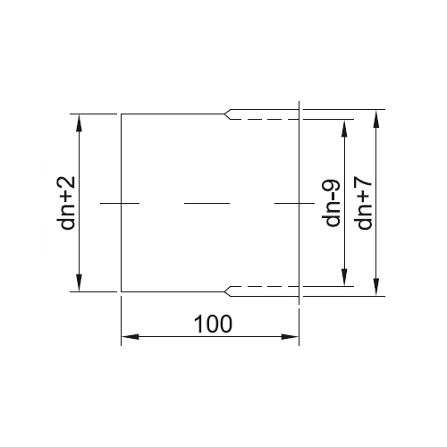 Wandfutter L=100 mm - einwandig - Reuter EW-BLUE