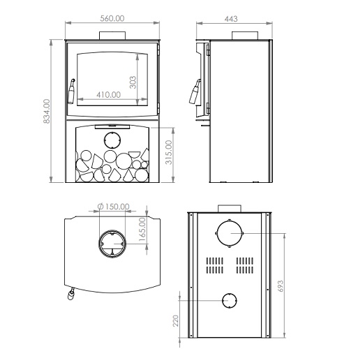 A Caminetti Panorama RS21 Kaminofen 6 kW