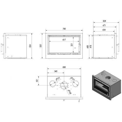 Fram RK/70 Kaminkassette 8 kW