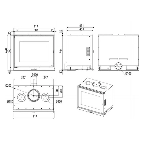 MCZ VIVO 70 Q Wood Kamineinsatz 11,6 kW