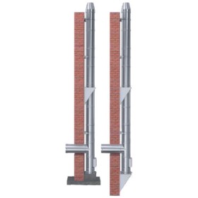 Edelstahlschornstein Bausatz - 2,7m Höhe / Länge Ø 150 mm / doppelwandig / Reuter DW-GREEN