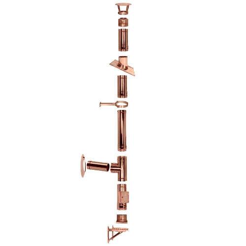 Kupferschornstein doppelwandig Bausatz Ø 80 mm – Tecnovis TEC-DW-Classic