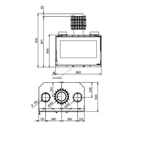 La Nordica Inserto 80 PRS Crystal - Ventilato Kamineinsatz 8,3 kW