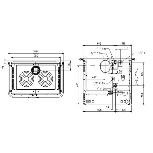 La Nordica TermoRosa XXL DSA Holzherd 18,4 kW Wasserführend