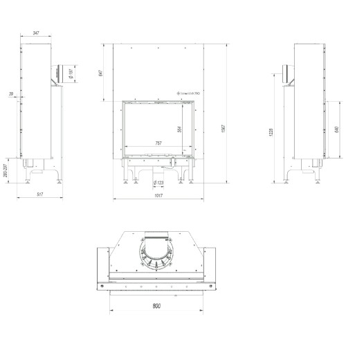 Kratki Nadia 13 Kamineinsatz 13 kW Schiebetür