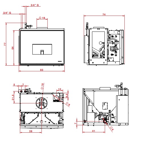 Palazzetti Idro 18 Pellet Kamineinsatz 18,2 kW wasserführend