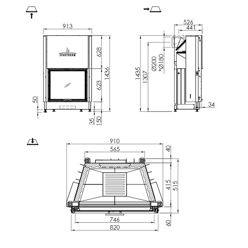 Spartherm Varia Sh Kamineinsatz 10,5 kW Schiebetür