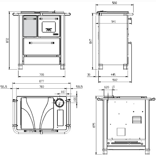 La Nordica Romantica 4,5 Holzherd 6 kW