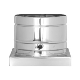Grundplatte mit Kondensatablauf seitlich und 1/2“ Nippel  - Tecnovis TEC-DW-Silver