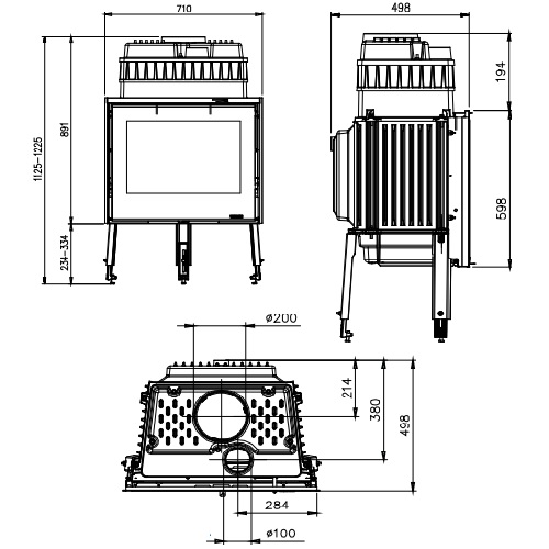 Kamineinsatz La Nordica Focolare 70 Piano Evo Crystal 9 kW