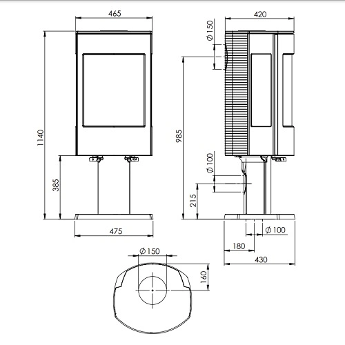 Dovre Astro 4 CB/P Kaminofen 8 kW