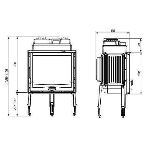 La Nordica Focolare 70 Piano Kamineinsatz 9,1 kW