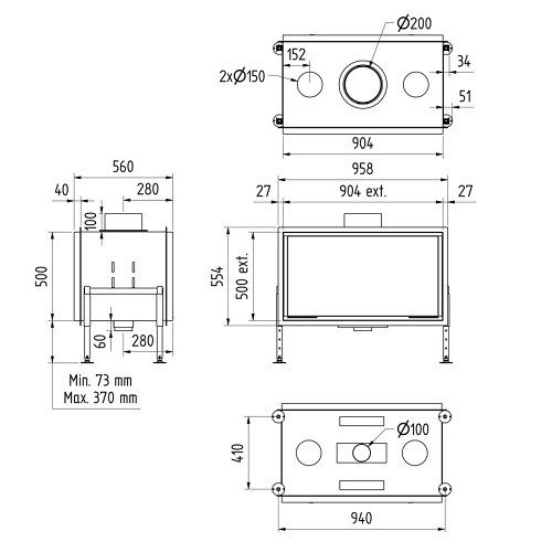 M-Design Venus 850 D Green Plus Kamineinsatz 11 kW