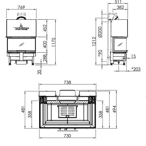 Spartherm Varia AS-3RLh Kamineinsatz 8,4 kW Schiebetür