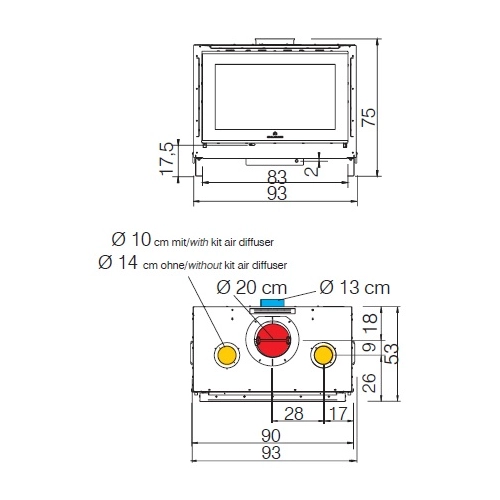 Edilkamin Screen Evo 80/2 Kamineinsatz 10,4 kW