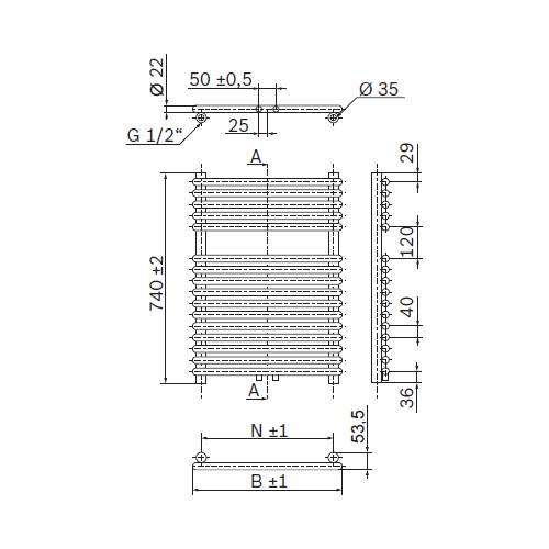 Heizkörper Komplett Set Buderus Logatrend Therm Direct Q - Badheizkörper