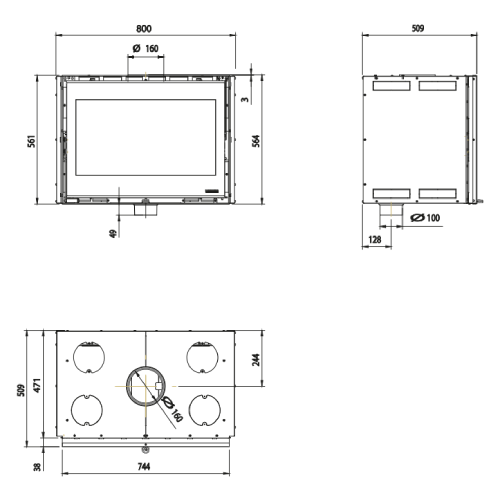 La Nordica Inserto 80 Wide 2.0 Kamineinsatz 8 kW