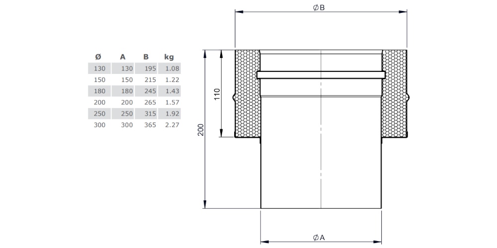 Übergang TEC-EW-Classic / TEC-DW-Design - doppelwandig - Tecnovis TEC-DW-Design