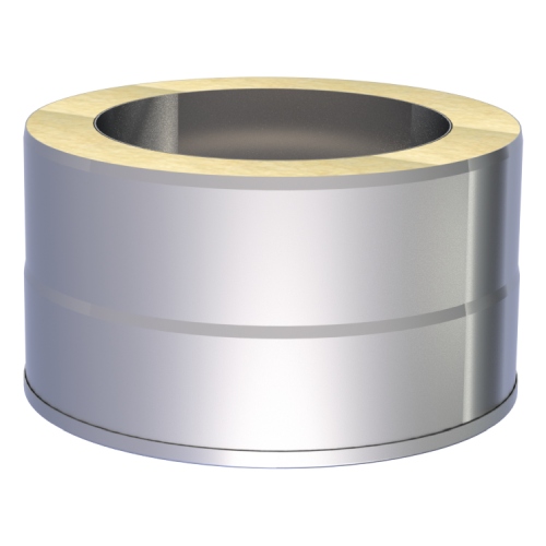 Übergang TEC-EW-Classic / TEC-DW-Design mit integriertem Wandfutter, gerade für TEC-Stahl - doppelwandig - Tecnovis TEC-DW-Design
